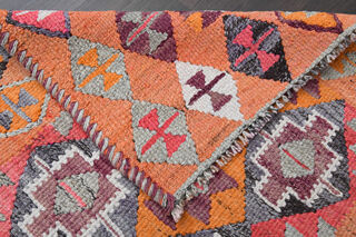 Woven Kilim Turkish Runner Rug - Thumbnail