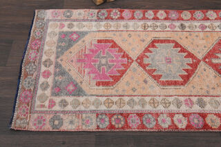 Peach & Red - Turkish Runner Rug - Thumbnail