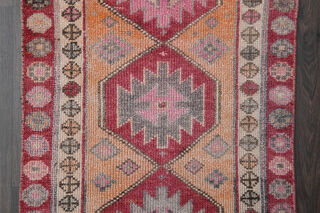 Peach & Red - Turkish Runner Rug - Thumbnail