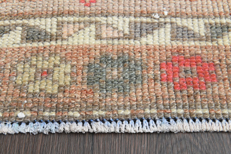 Hand-Knotted Vintage Hallway Runner Rug