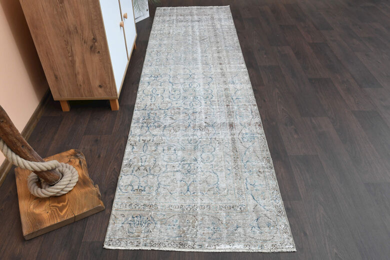 3'x9' Vintage Turkish Runner Rug