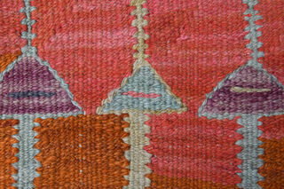 Vintage Turkish Folk Kilim Runner Rug - Thumbnail