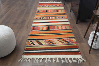 3'x10' Turkish Kilim Runner Rug - Thumbnail