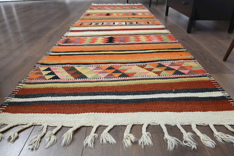 3'x10' Turkish Kilim Runner Rug