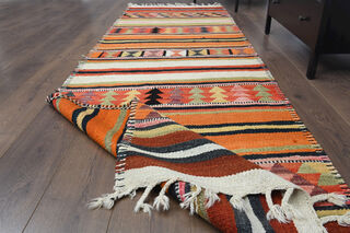 3'x10' Turkish Kilim Runner Rug - Thumbnail