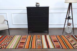 3'x10' Turkish Kilim Runner Rug - Thumbnail