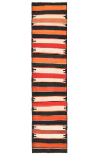 Striped Vintage Kilim Runner Rug - Thumbnail