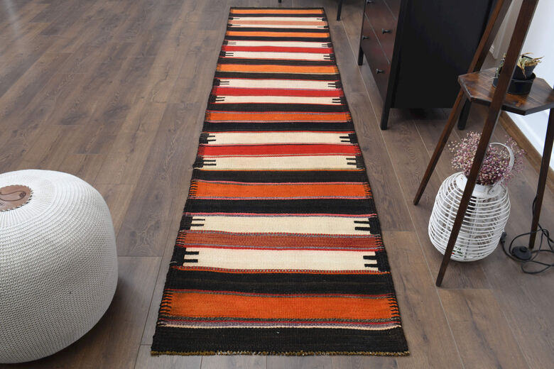 Striped Vintage Kilim Runner Rug