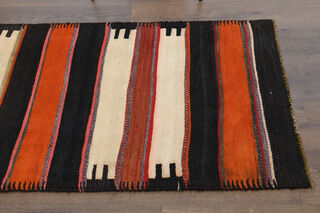 Striped Vintage Kilim Runner Rug - Thumbnail