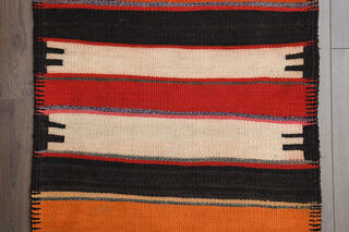 Striped Vintage Kilim Runner Rug - Thumbnail