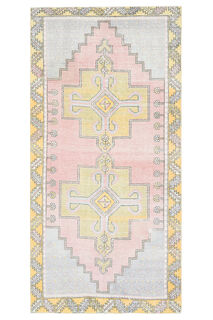 Muted Colors - Turkish Vintage Rug - Thumbnail