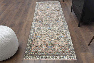 Persian Tabriz Hallway Runner Carpet - Thumbnail