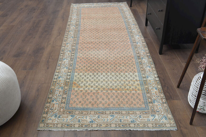 Bordered & Floral Persian Vintage Runner 