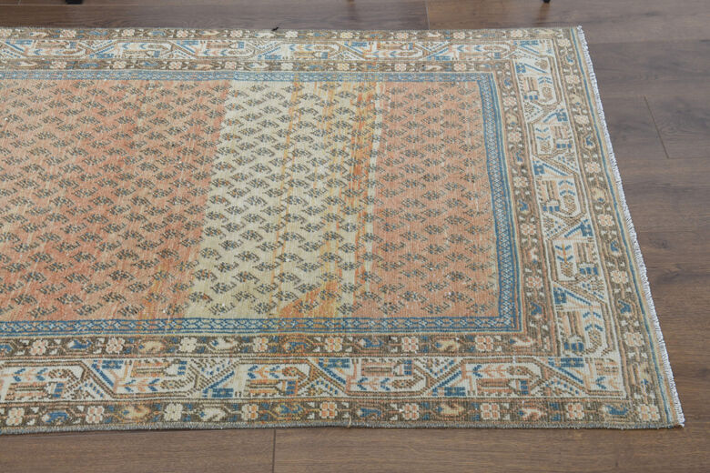 Bordered & Floral Persian Vintage Runner 