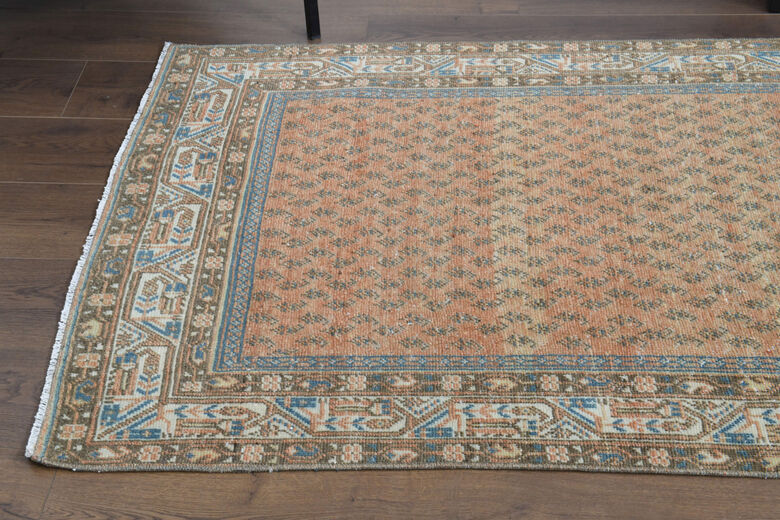 Bordered & Floral Persian Vintage Runner 