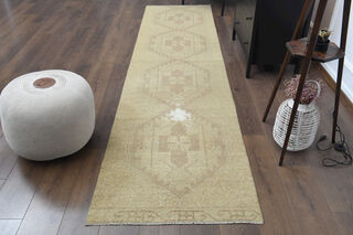 Neutral Colors Antique Runner Rug - Thumbnail