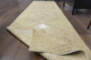 Neutral Colors Antique Runner Rug - Thumbnail