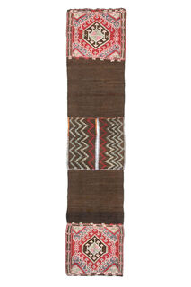 Brown & Red - Turkish Kilim Runner Rug - Thumbnail