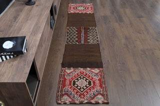 Brown & Red - Turkish Kilim Runner Rug - Thumbnail