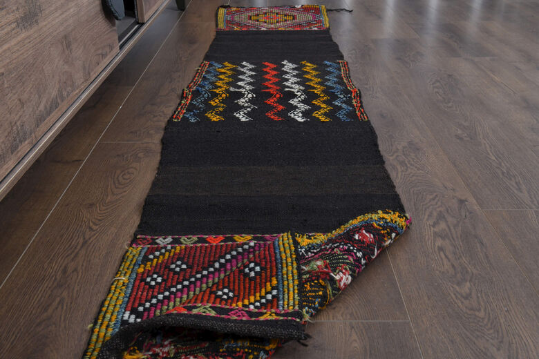 Vintage Narrow Runner - Turkish Kilim Rug