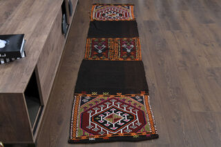 1980s - Vintage Turkish Kilim Runner Rug - Thumbnail