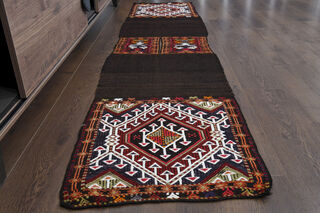 Vintage Turkish Kilim Runner Rug - Thumbnail