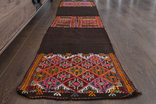 Vintage Turkish Kilim Runner Rug - Thumbnail