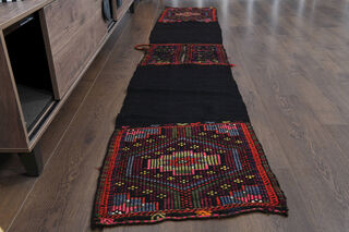 Ikat Turkish Kilim Runner Rug - Thumbnail