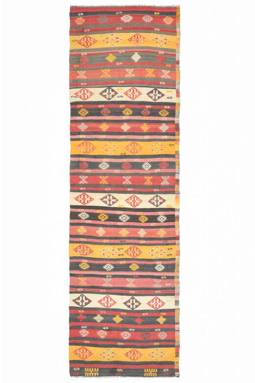 Colorful Vintage Kilim Runner Rug