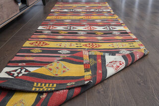 Colorful Vintage Kilim Runner Rug - Thumbnail