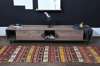 Colorful Vintage Kilim Runner Rug - Thumbnail