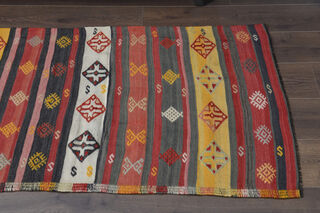 Colorful Vintage Kilim Runner Rug - Thumbnail