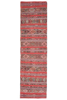 Vintage Turkish Kilim Runner Rug - Thumbnail