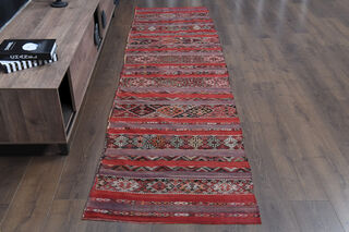 Vintage Turkish Kilim Runner Rug - Thumbnail