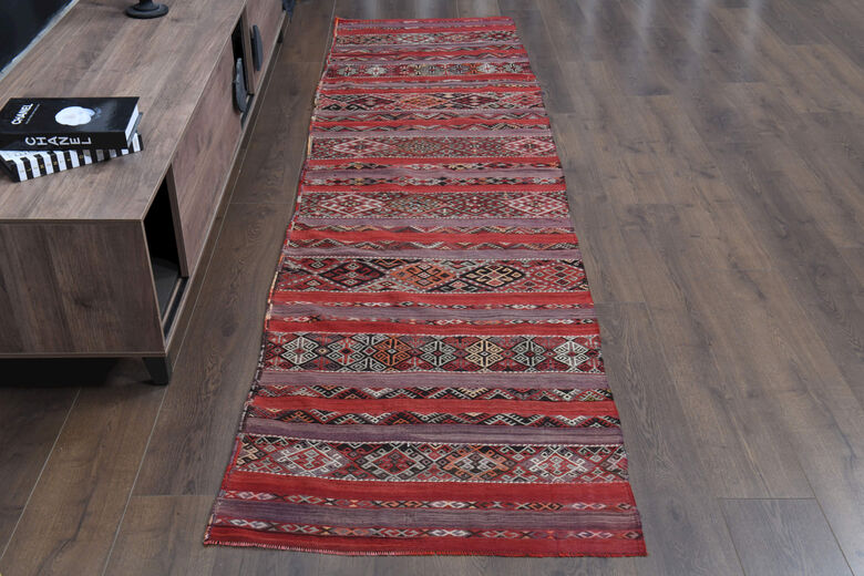 Vintage Turkish Kilim Runner Rug