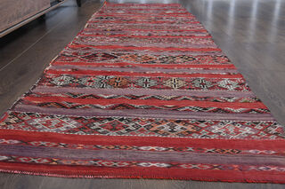 Vintage Turkish Kilim Runner Rug - Thumbnail