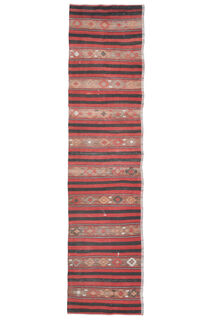 Turkish Ikat Kilim Runner Rug - Thumbnail