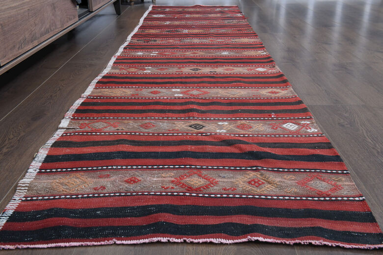 Turkish Ikat Kilim Runner Rug