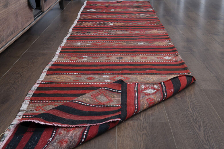 Turkish Ikat Kilim Runner Rug