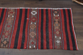 Turkish Ikat Kilim Runner Rug - Thumbnail