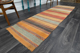 3x9 Turkish Kilim Runner Rug - Thumbnail