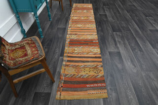 Turkish Kilim Runner Rug Ikat - Thumbnail