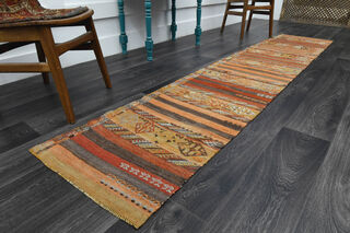 Turkish Kilim Runner Rug Ikat - Thumbnail