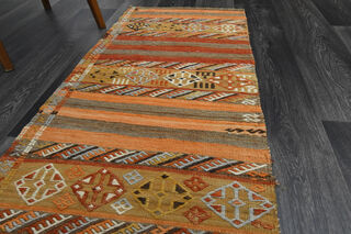 Turkish Kilim Runner Rug Ikat - Thumbnail