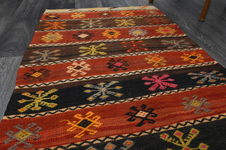 3x8 Turkish Kilim Runner Rug - Thumbnail