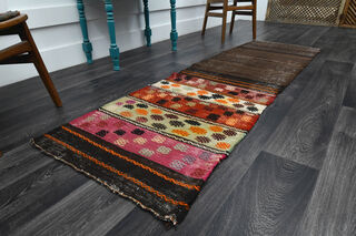 Turkish Kilim Runner Rug - Thumbnail