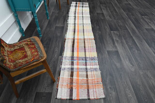 Narrow Flatweave Vintage Runner Rug - Thumbnail