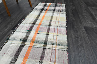 Narrow Flatweave Vintage Runner Rug - Thumbnail