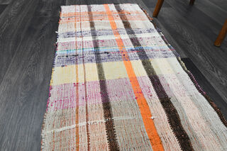 Narrow Flatweave Vintage Runner Rug - Thumbnail