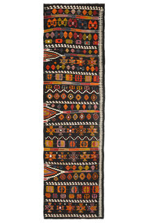 Vintage Cacim Kilim Runner Rug - Thumbnail